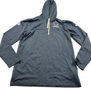 New Orleans Saints Hoodie Mens Medium Gray Nike Long Sleeve Pullover Graphic